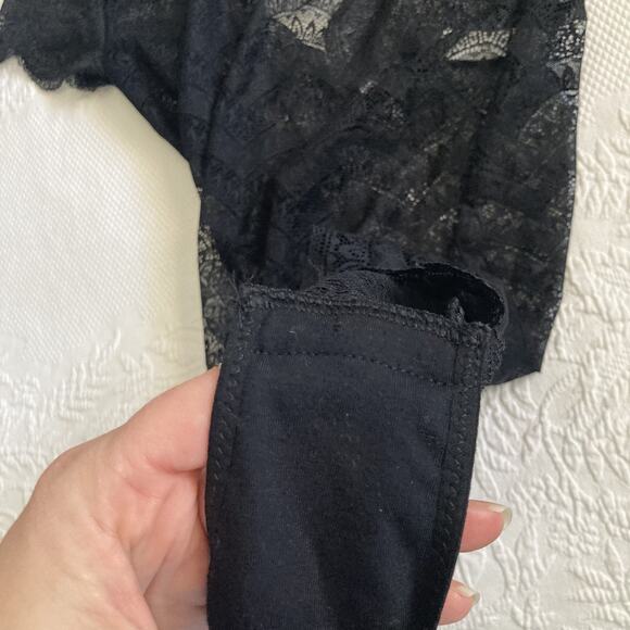 NWT Simon Perele Karma Black Sheer Lace Bodysuit Size 3 /Medium (8-10) - Picture 8 of 13